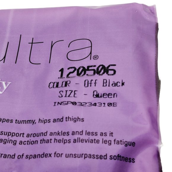 Silkies - Ultra Soft Dimension - Control Top Panty Hose - Off Black Queen - NEW - Picture 4 of 4